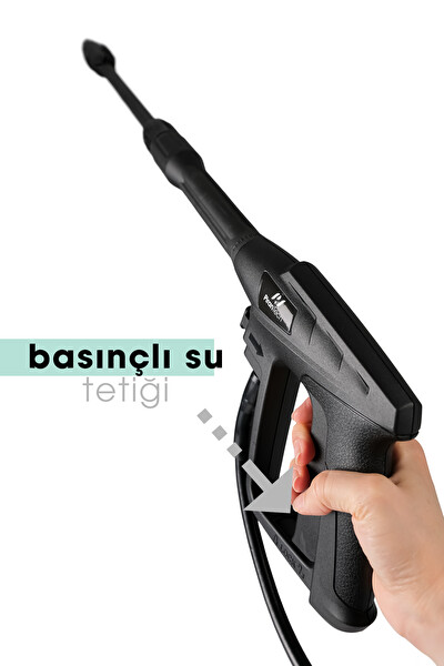 Pirantech VCR-100P Yüksek Basınçlı Oto Yıkama Makinesi - 150 Bar Hortumlu ve Sprey Tabancalı