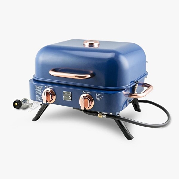 Kenmore KT-R40003-NC Gazlı 2 Ocaklı Masa Üstü Barbekü Mavi