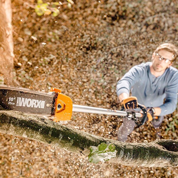 Worx WA0222 WG186E.1 ile Uyumlu 25 CM Teleskobik Uzatmalı Zincirli Dal Budama Başlığı
