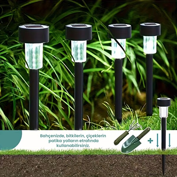 UpWay 6’lı Güneş Enerjili Çim Armatürü - Karanlık Sensörlü Tasarruflu Dekoratif Bahçe Aydınlatma