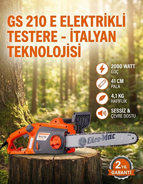 Oleo-Mac GS210E - 2000 W Ağaç Motoru Elektrikli Testere