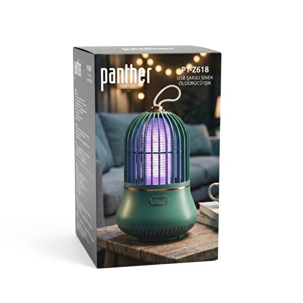 Panther PT-Z618 USB Şarjlı UV Sinek Öldürücü Lamba - Taşınabilir Sivrisinek Kovucu Tuzak Işık