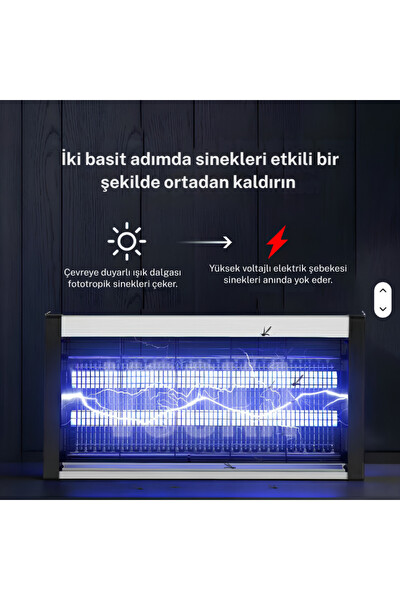 Başkenttekno 20W Elektrikli UV Sinek Öldürücü Lamba Sessiz Haşere Kovucu İç ve Dış Mekan Uyumlu