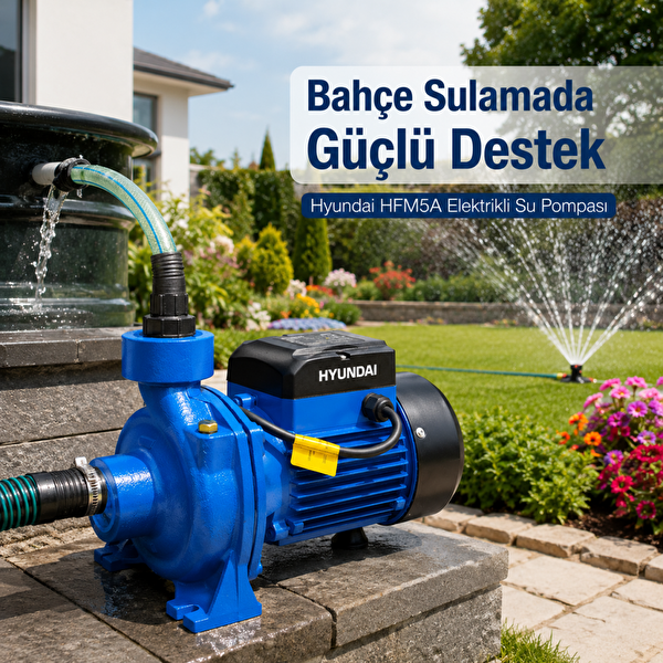 Hyundai HFM5A 2 HP 1.5 kW 485 L/dk 19 m Basma Elektrikli Su Pompası