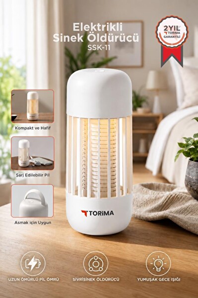 Torima SSK11 Şarjlı Uv Işıklı Sineksavar Beyaz Sivrisinek Kovucu Lamba