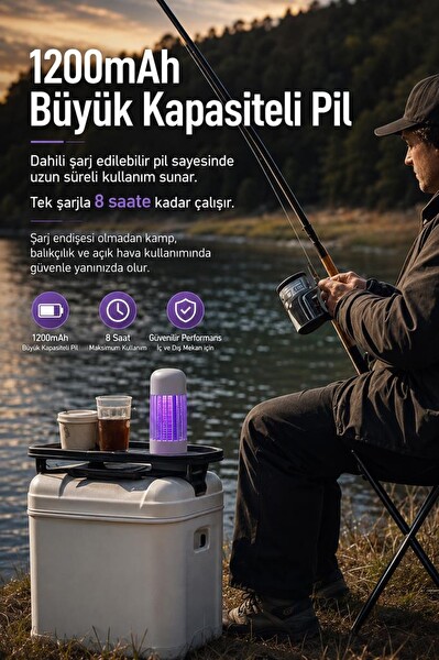 Torima SSK11 Şarjlı Uv Işıklı Sineksavar Beyaz Sivrisinek Kovucu Lamba