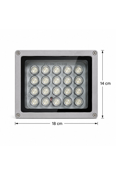 Piyatech 20W LED UV Lamba 10 Derece Lensli 180 × 140 MM Bitki Yetiştirme Projektörü