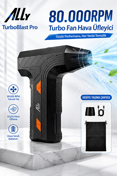 Ally TurboBlast Pro 80000 RPM Siyah Turbo Fan Hava Üfleyici
