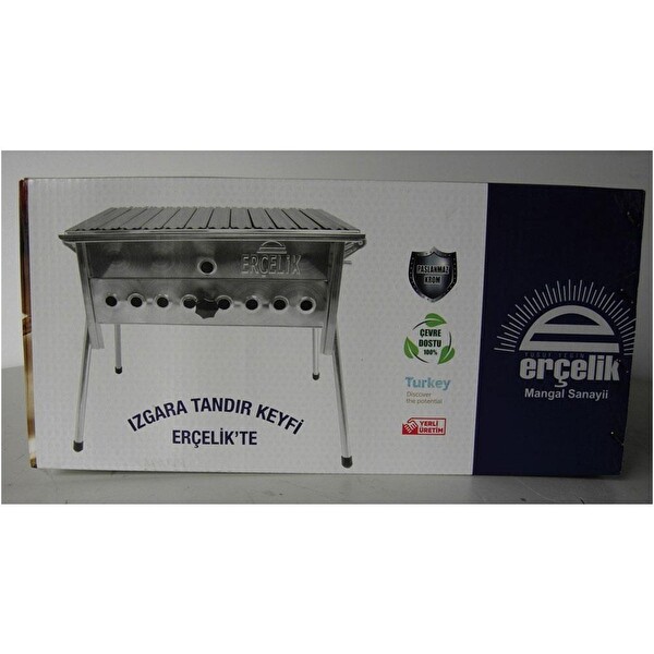 Erçelik ETM-02 Büyük Boy Lav Taşlı Tüplü Mangal 32x54x22 CM