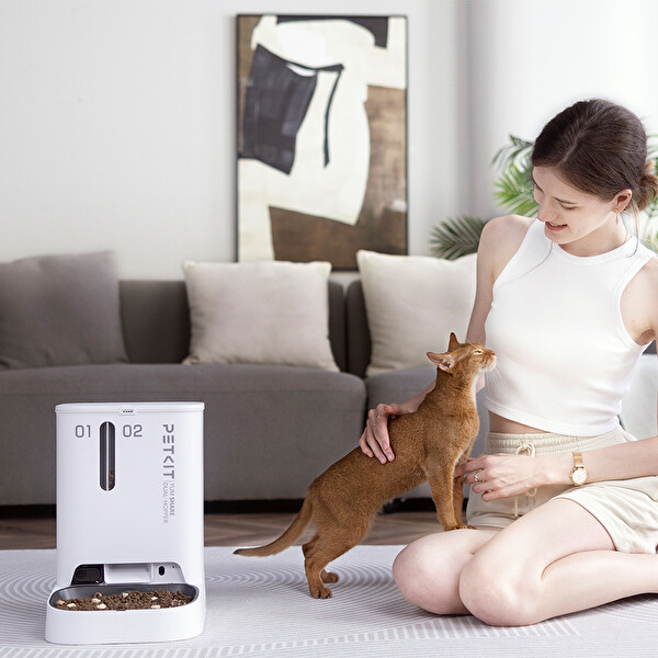 Petkit Yumshare Kameralı Çift Hazneli Beyaz Akıllı Mama Kabı