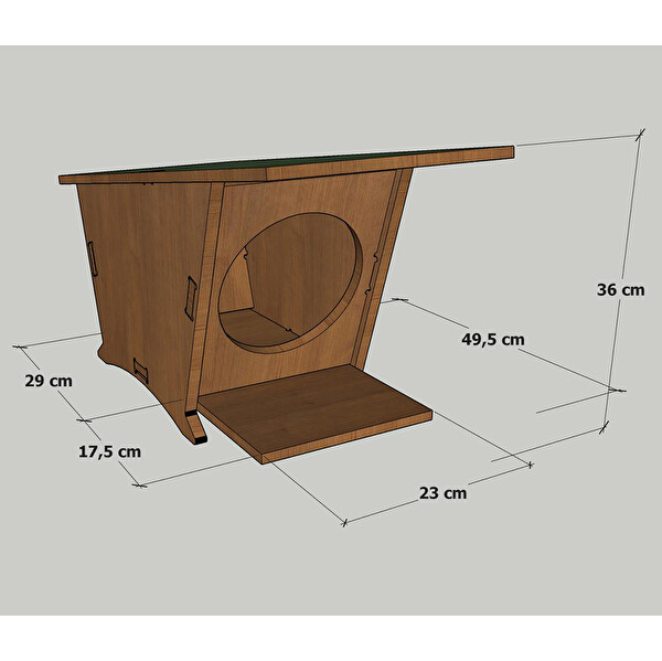 Mandu Ahşap Mini Yeni Doğan Kedi Evi