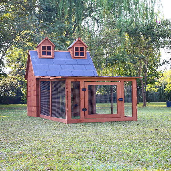 Mandu Bahçeli Ultra Lüks Ahşap Köpek Kulübesi