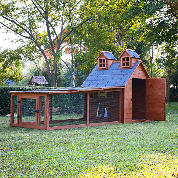 Mandu Bahçeli Ultra Lüks Ahşap Köpek Kulübesi