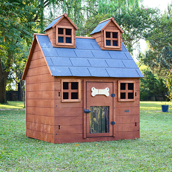 Mandu Bahçeli Ultra Lüks Ahşap Köpek Kulübesi