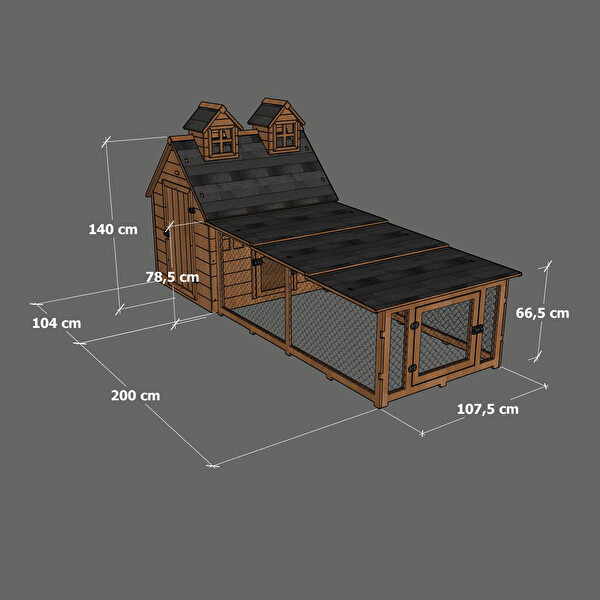 Mandu Bahçeli Ultra Lüks Ahşap Köpek Kulübesi