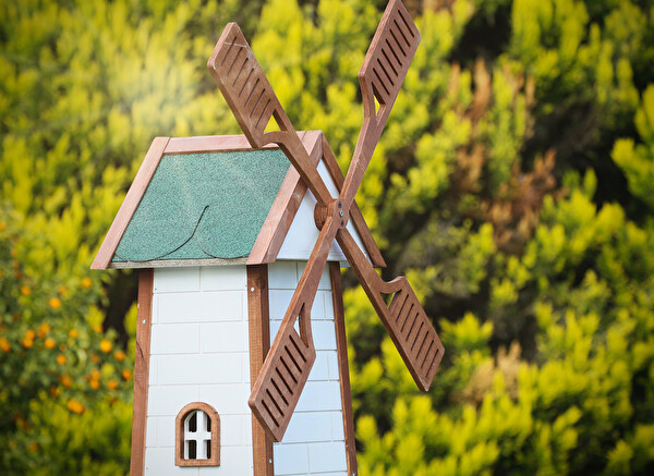 Mandu Ahşap Yel Değirmenli Kedi Evi
