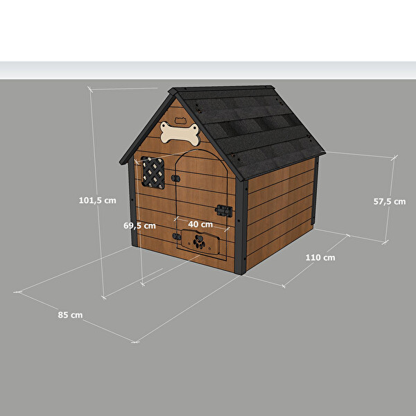Mandu Isı Yalıtımlı XL Ahşap Köpek Kulübesi