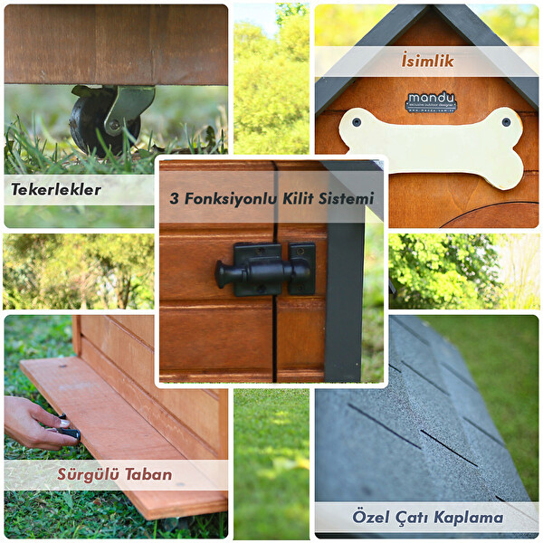 Mandu Isı Yalıtımlı Small Ahşap Köpek Kulübesi