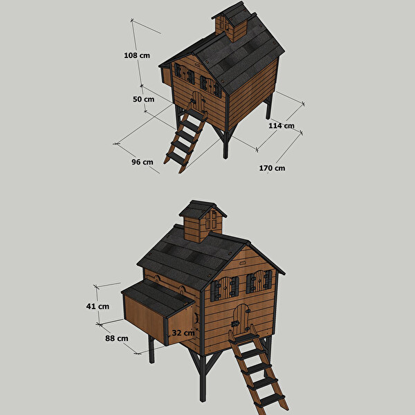 Mandu Ahşap Tavuk Kümesi - 16 Tavuk Kapasiteli