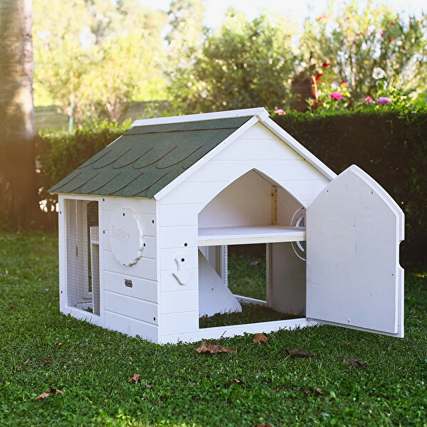 Mandu Büyük Boy Ahşap Tavşan Evi