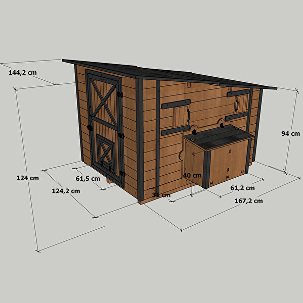 Mandu Ahşap Tavuk Kümesi - 30 Tavuk Kapasiteli