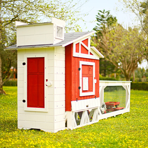 Mandu Ahşap Bahçeli Tavuk/Kuş Kümesi (Mini Çiftlik)