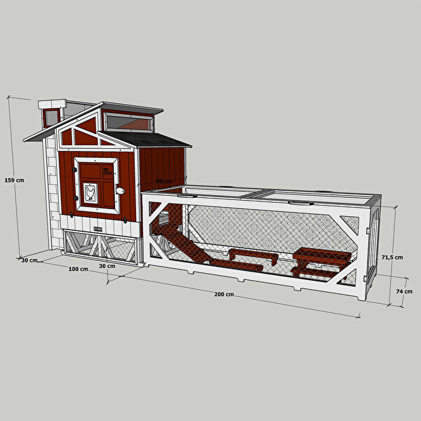 Mandu Ahşap Bahçeli Tavuk/Kuş Kümesi (Mini Çiftlik)