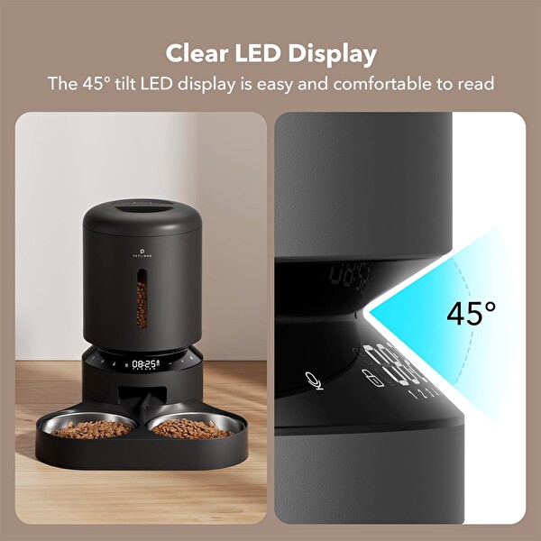 Petlibro İki Kedi - Köpek İçin 5 L Siyah Otomatik Kedi Maması Dispenseri