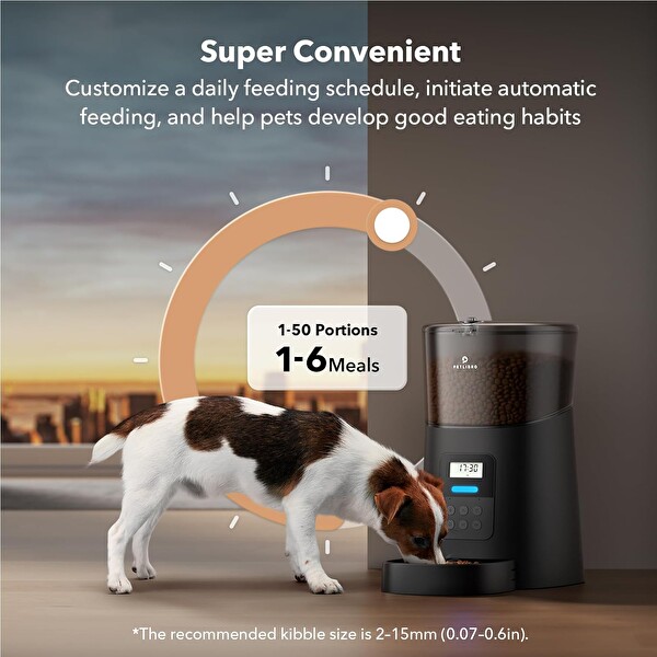 Petlibro Zaman Ayarlı 6 L Siyah Otomatik Kuru Mama Kabı