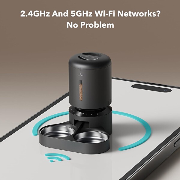Petlibro Otomatik Kedi Mama Kapları 5G WiFi Evcil Hayvan Besleyici - Siyah