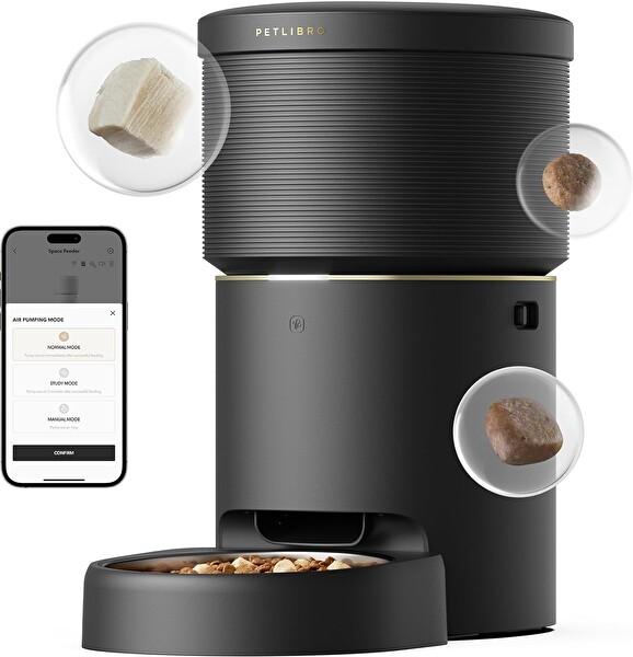 Petlibro 8 L/34 Bardak Siyah Vakumlu Otomatik Kedi Besleyici