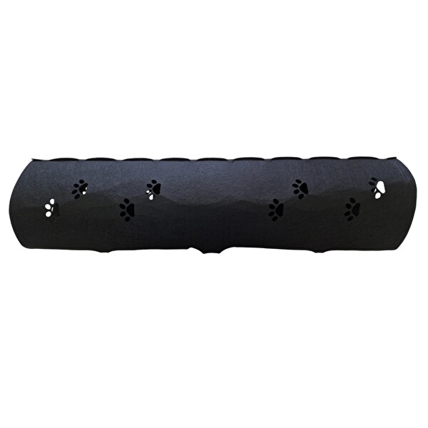 Next Craft Kedi Tüneli Oyuncağı 1. Kalite 3MM Keçeden Geçmeli 98 CM Kedi ve Pati Figürlü Siyah