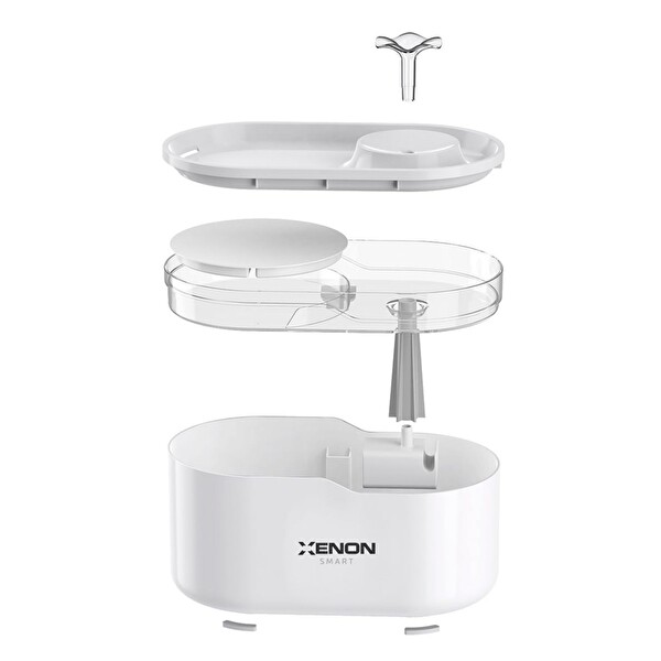 Xenon Smart Akıllı Otomatik Kedi Su Çeşmesi Geniş Hazneli Led Işıklı Su Şelalesi Ultra Sessiz Beyaz Su Pınarı (X8650)