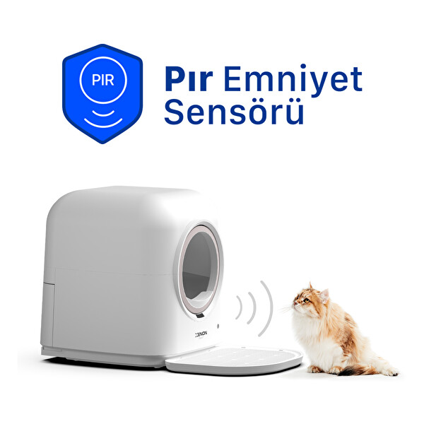 Akıllı Otomatik Kedi Tuvaleti UV Sterilizasyonlu Koku Tableti ve Çıkarılabilir Kum Paspası Cat Cleaner X8620