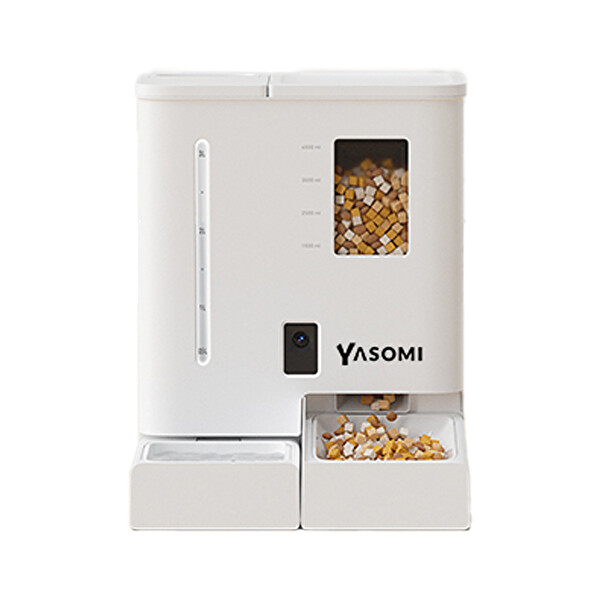Yasomi DU-F03V Smartpaw+ 2si1 Arada 4-5 L Kapasiteli Pilli-Kablolu Akıllı Beyaz Otomatik Mama ve Su Kabı