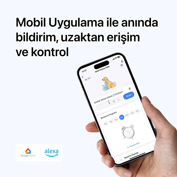 Xenon Smart Akıllı Otomatik Kedi Köpek Mama Kabı Mobil Uygulama Kontrollü Paslanmaz Çelik Besleme Kasesi X8612