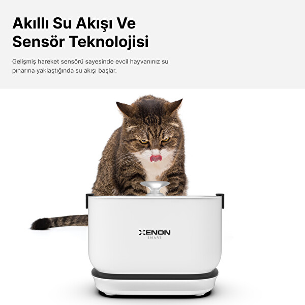Otomatik Şarj Edilebilir Bataryalı Kedi Su Sebili Kablosuz Su Şelalesi Ultra Sessiz Çelik Su Pınarı X8652