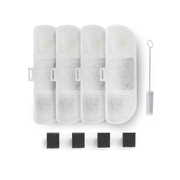 Xenon Smart Akıllı Otomatik Kedi Mama Kabı Ultra Sessiz Su Pınarı Yedek Su Filtresi ve İç Mekan Kamera 4'lü Pet Seti