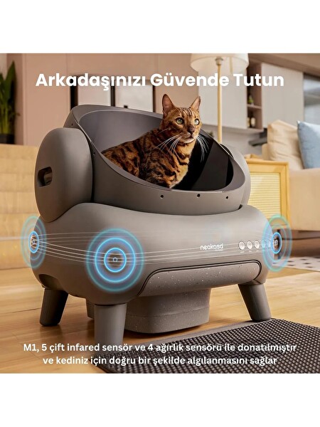 Neakasa Üstü Açık Akıllı Full Otomatik Kedi Tuvaleti - App Kontrol UV Temizleme