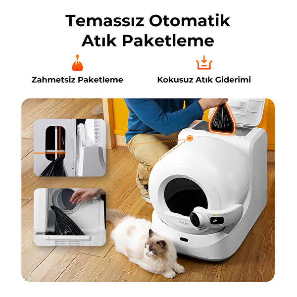 Petkit Purobot Ultra Akıllı Kedi Tuvaleti Beyaz (Resmi Distribütör Garantili)