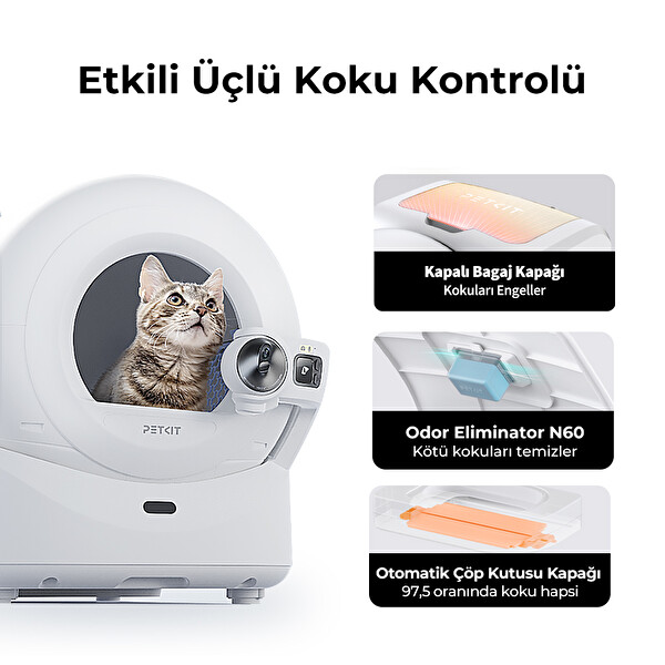 Petkit Purobot Ultra Akıllı Kedi Tuvaleti Beyaz (Resmi Distribütör Garantili)