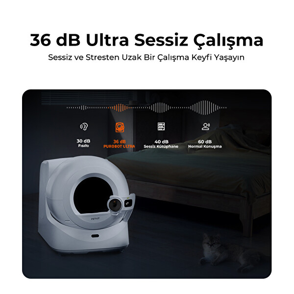 Petkit Purobot Ultra Akıllı Kedi Tuvaleti Beyaz (Resmi Distribütör Garantili)
