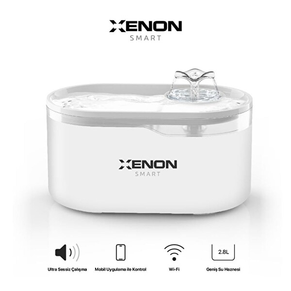 Xenon Smart Akıllı Otomatik Kedi Tuvaleti Paslanmaz Çelik Kaseli Mama Kabı Ultra Sessiz Su Pınarı 3'lü Pet Seti