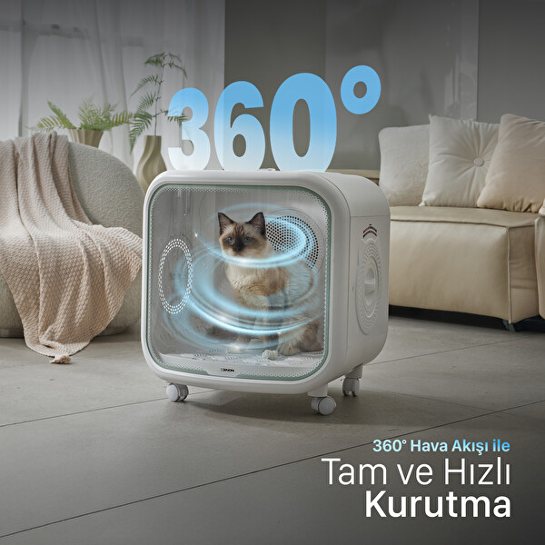 Xenon Smart Akıllı Otomatik Evcil Hayvan Kurutma Makinesi Ozon Sterilizasyon ve Mobil Uygulama Kontrollü X8640