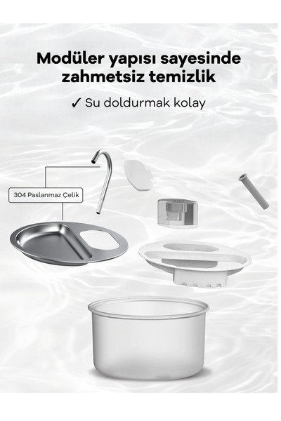 Whirtz Evcil Hayvan 4 L Akıllı Su Kabı