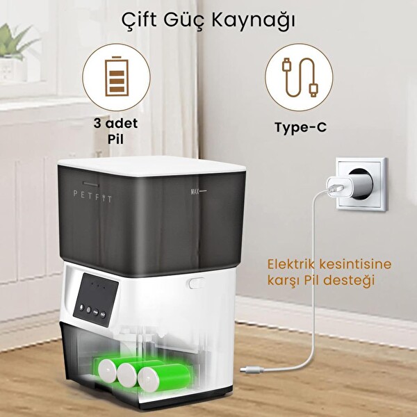 Petfit Elevate X 4L Wi-Fi Akıllı Otomatik Kedi Köpek Mama Kabı Besleme Ünitesi (Sesli Komut-Çelik Kase-APP Kontrol)