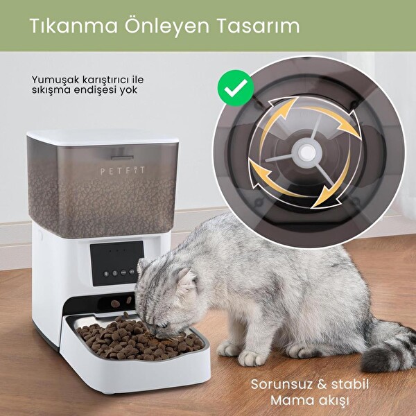 Petfit Elevate X 4L Wi-Fi Akıllı Otomatik Kedi Köpek Mama Kabı Besleme Ünitesi (Sesli Komut-Çelik Kase-APP Kontrol)