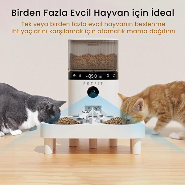 Petfit AutoDine X Plus 5L Wi-Fi Kameralı Çift Çelik Kase Akıllı Otomatik Kedi Köpek Mama Kabı Besleme Ünitesi