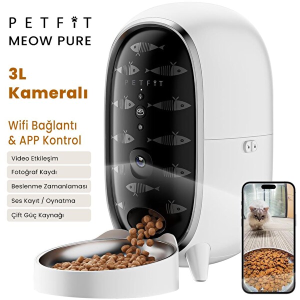 Groove Ti+ Otomatik Kedi Tuvaleti Kahverengi - Petfit Aqua Flow Akıllı Su Pınarı Çeşmesi - Petfit Meow Pureo Otomatik Mama Kabı