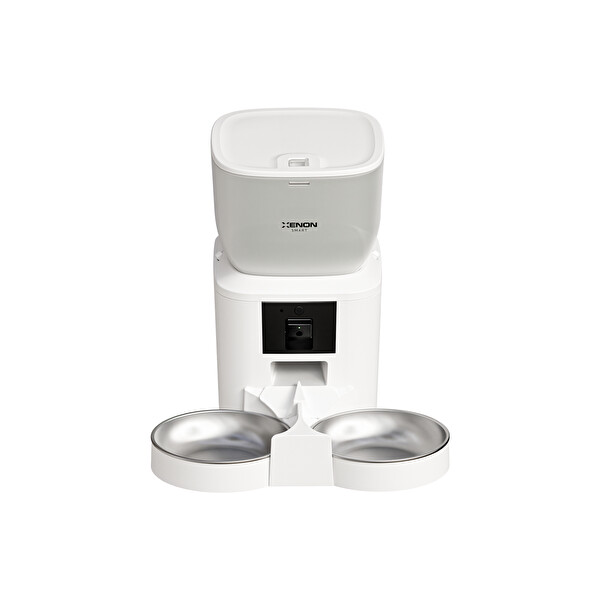 Xenon Smart Akıllı Kedi Köpek Çift Hazneli Kameralı Paslanmaz Çelik Besleme Otomatik Mama Kabı